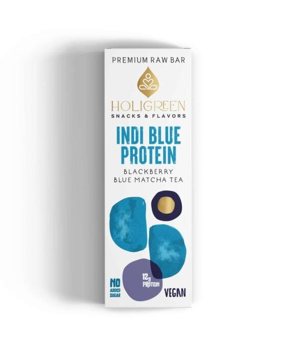 Holigreen Χειροποίητη Μπάρα Indi Blue Protein Raw,60gr - Image 1
